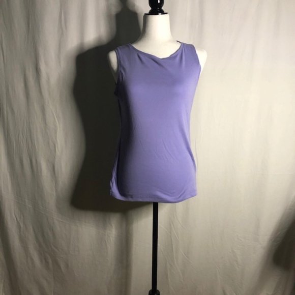 Karen Scott Boatneck Tank Top Purple Size PM - Picture 2 of 6